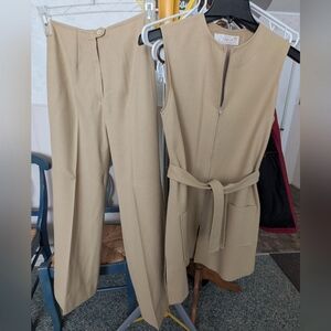 PENDLETON Virgin Wool Pants & Belted Cardigan, Camel Color, Sz 11/12, Vintage!!!